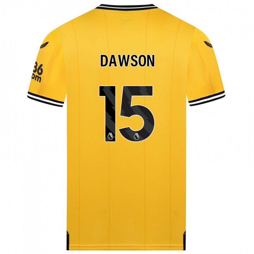 Miesten Craig Dawson #15 Keltainen Kotipaita 2023/24 Lyhythihainen Paita T-Paita