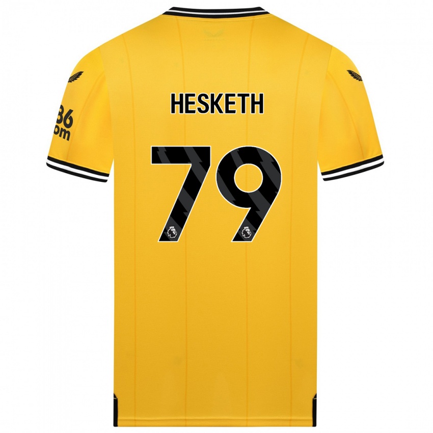Miesten Owen Hesketh #79 Keltainen Kotipaita 2023/24 Lyhythihainen Paita T-Paita