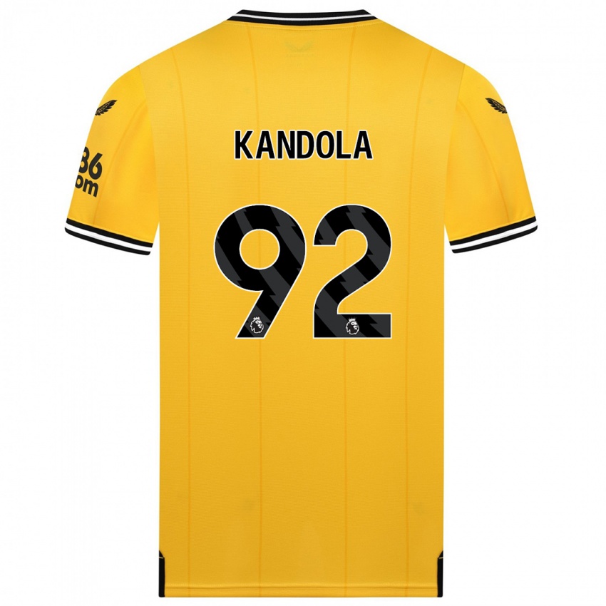 Miesten Kam Kandola #92 Keltainen Kotipaita 2023/24 Lyhythihainen Paita T-Paita