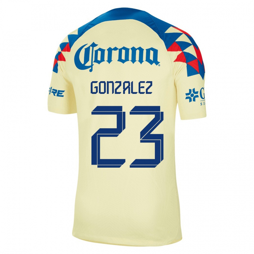 Miesten Itzel Gonzalez #23 Keltainen Kotipaita 2023/24 Lyhythihainen Paita T-Paita