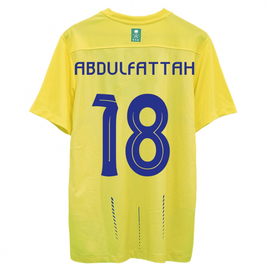 Miesten Abdulfattah Adam #18 Keltainen Kotipaita 2023/24 Lyhythihainen Paita T-Paita