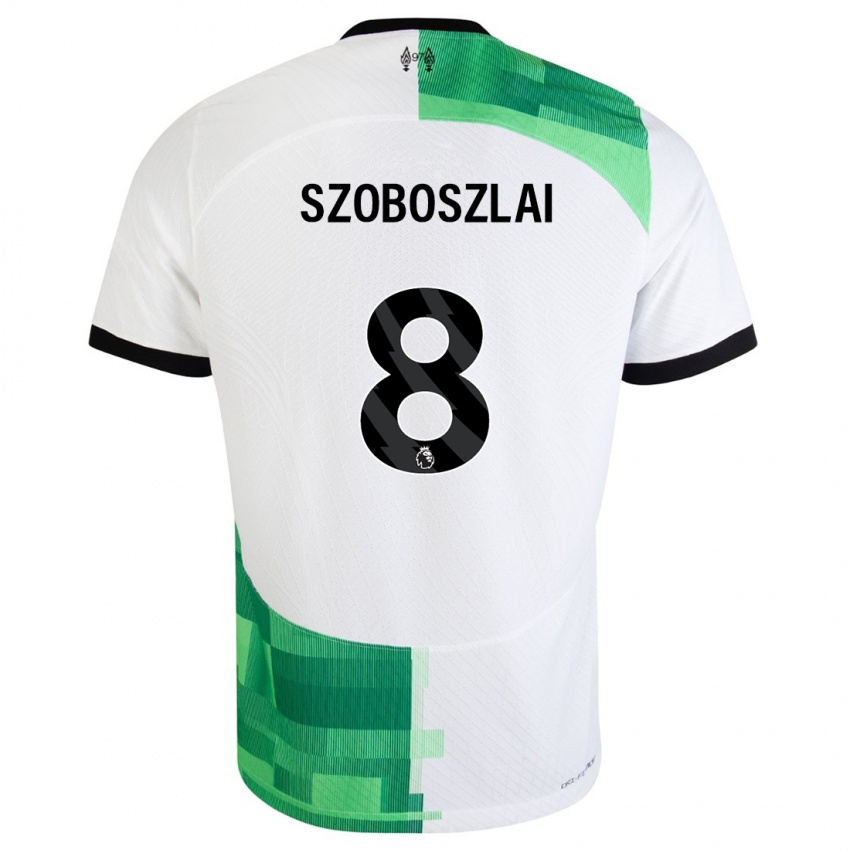 Miesten Dominik Szoboszlai #8 Valkoinen Vihreä Vieraspaita 2023/24 Lyhythihainen Paita T-Paita