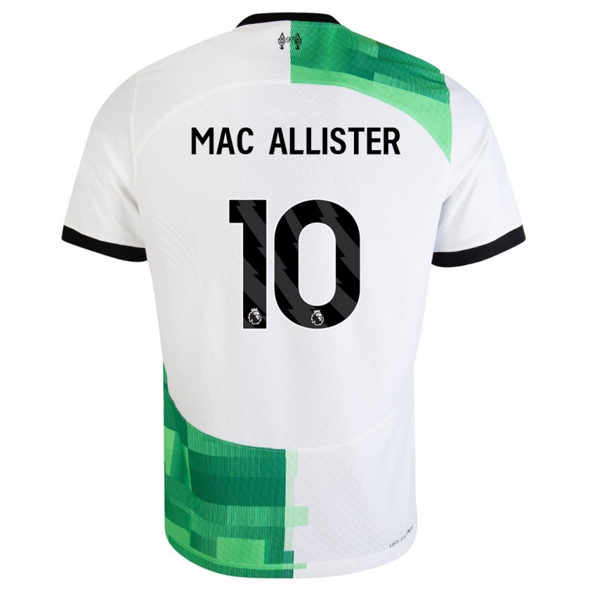 Miesten Alexis Mac Allister #10 Valkoinen Vihreä Vieraspaita 2023/24 Lyhythihainen Paita T-Paita