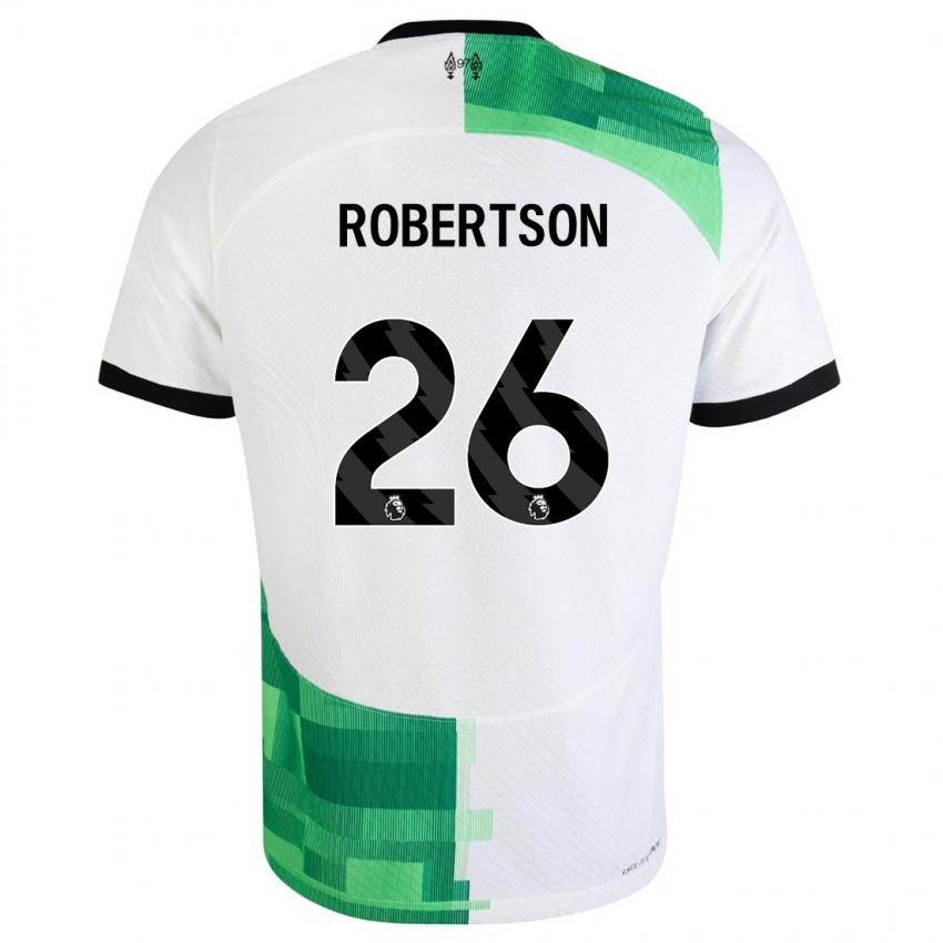 Miesten Andrew Robertson #26 Valkoinen Vihreä Vieraspaita 2023/24 Lyhythihainen Paita T-Paita