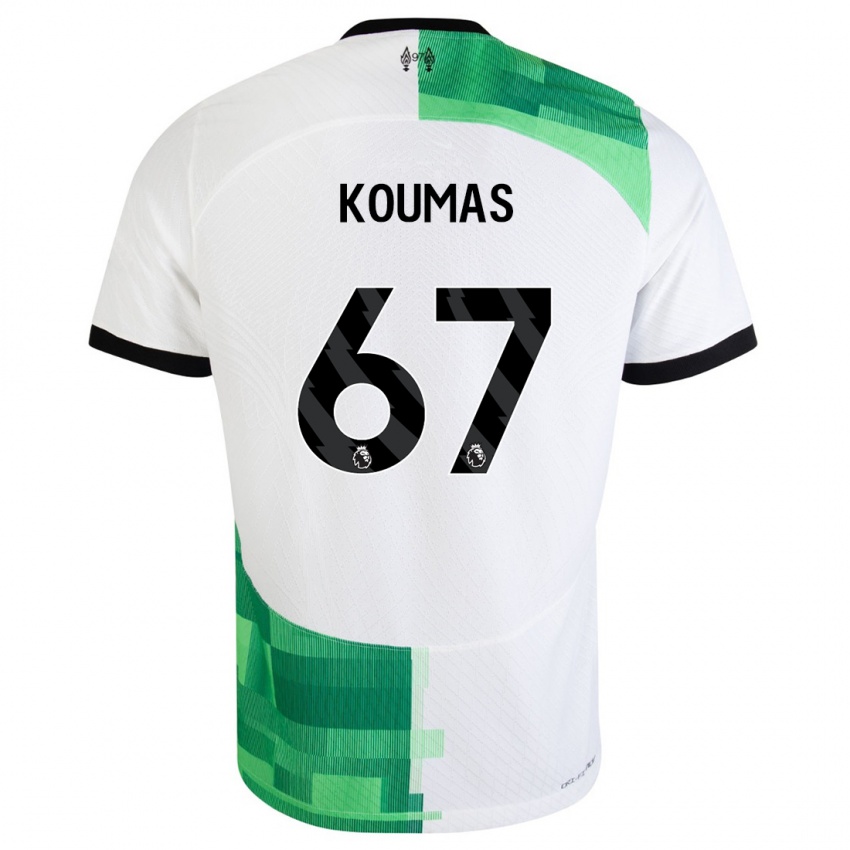 Miesten Lewis Koumas #67 Valkoinen Vihreä Vieraspaita 2023/24 Lyhythihainen Paita T-Paita