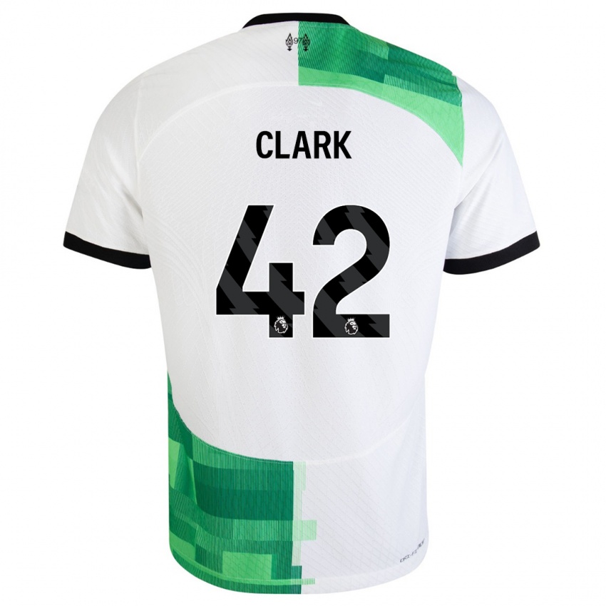 Miesten Bobby Clark #42 Valkoinen Vihreä Vieraspaita 2023/24 Lyhythihainen Paita T-Paita