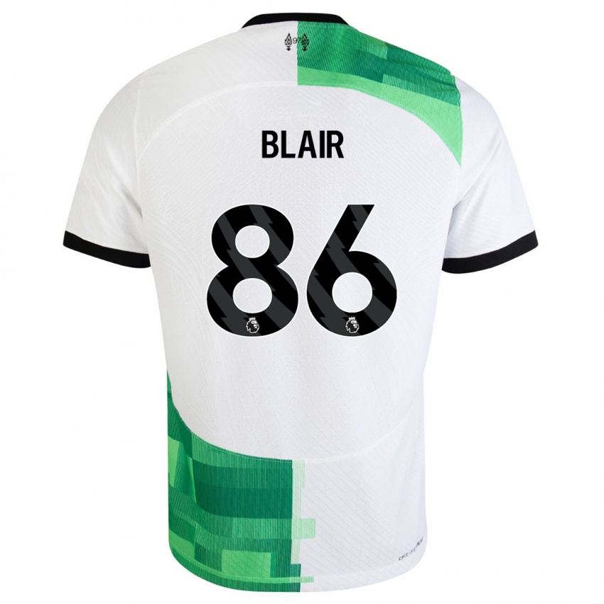 Miesten Harvey Blair #86 Valkoinen Vihreä Vieraspaita 2023/24 Lyhythihainen Paita T-Paita