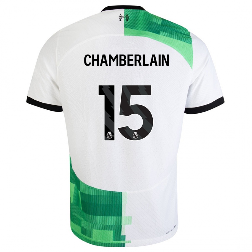 Miesten Alex Oxlade Chamberlain #15 Valkoinen Vihreä Vieraspaita 2023/24 Lyhythihainen Paita T-Paita