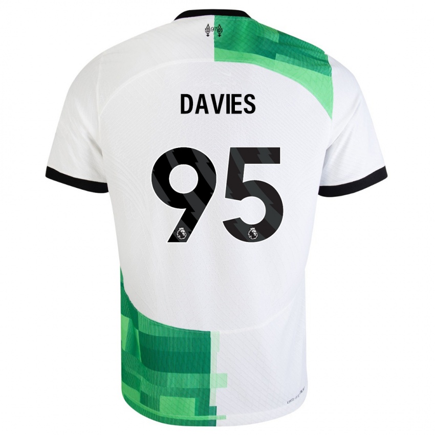 Miesten Harvey Davies #95 Valkoinen Vihreä Vieraspaita 2023/24 Lyhythihainen Paita T-Paita