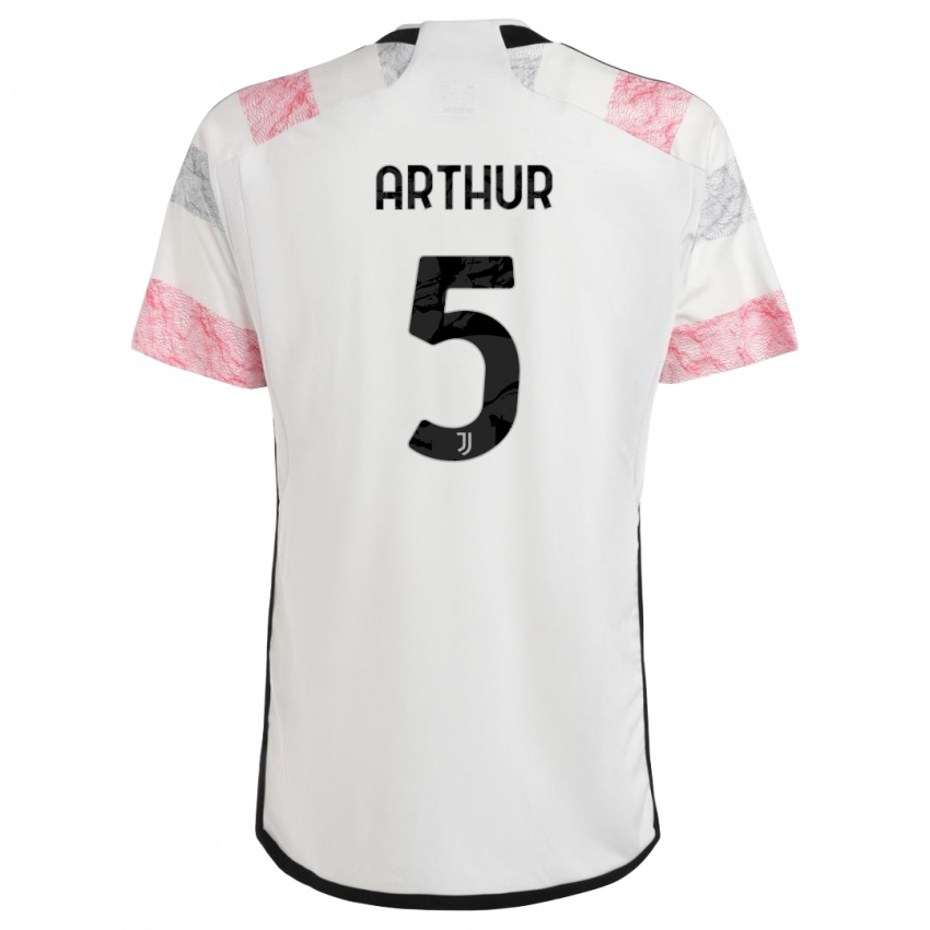 Miesten Arthur #5 Valkoinen Pinkki Vieraspaita 2023/24 Lyhythihainen Paita T-Paita