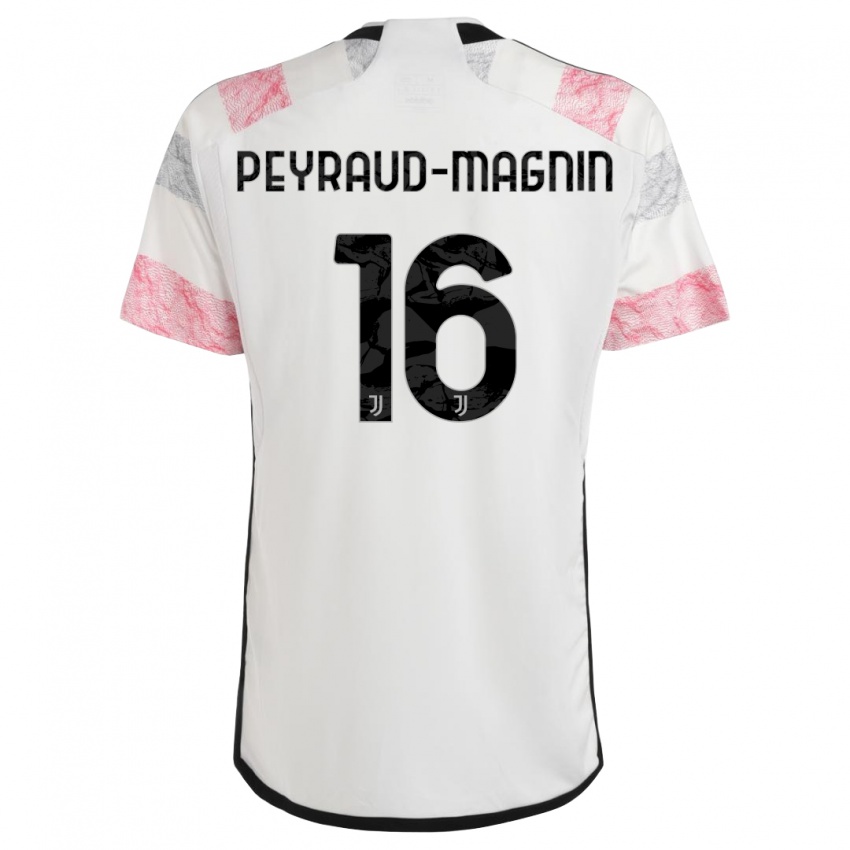 Miesten Pauline Peyraud-Magnin #16 Valkoinen Pinkki Vieraspaita 2023/24 Lyhythihainen Paita T-Paita