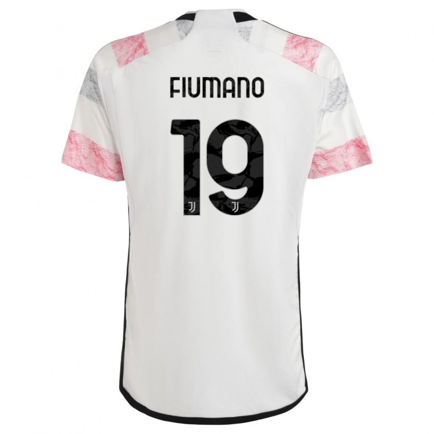 Miesten Filippo Fiumano #19 Valkoinen Pinkki Vieraspaita 2023/24 Lyhythihainen Paita T-Paita