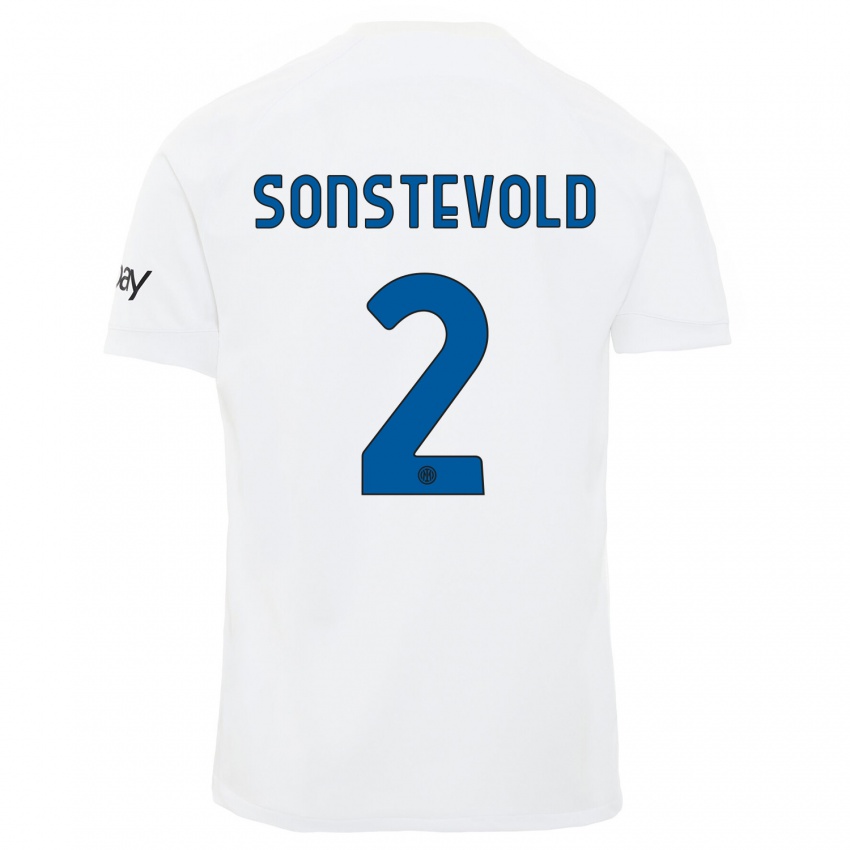Miesten Anja Sonstevold #2 Valkoinen Vieraspaita 2023/24 Lyhythihainen Paita T-Paita