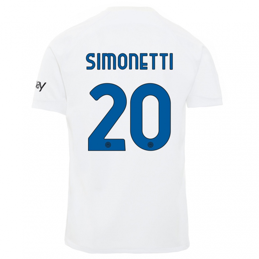 Miesten Flaminia Simonetti #20 Valkoinen Vieraspaita 2023/24 Lyhythihainen Paita T-Paita