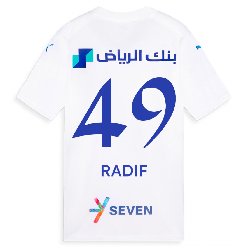 Miesten Abdullah Radif #49 Valkoinen Vieraspaita 2023/24 Lyhythihainen Paita T-Paita