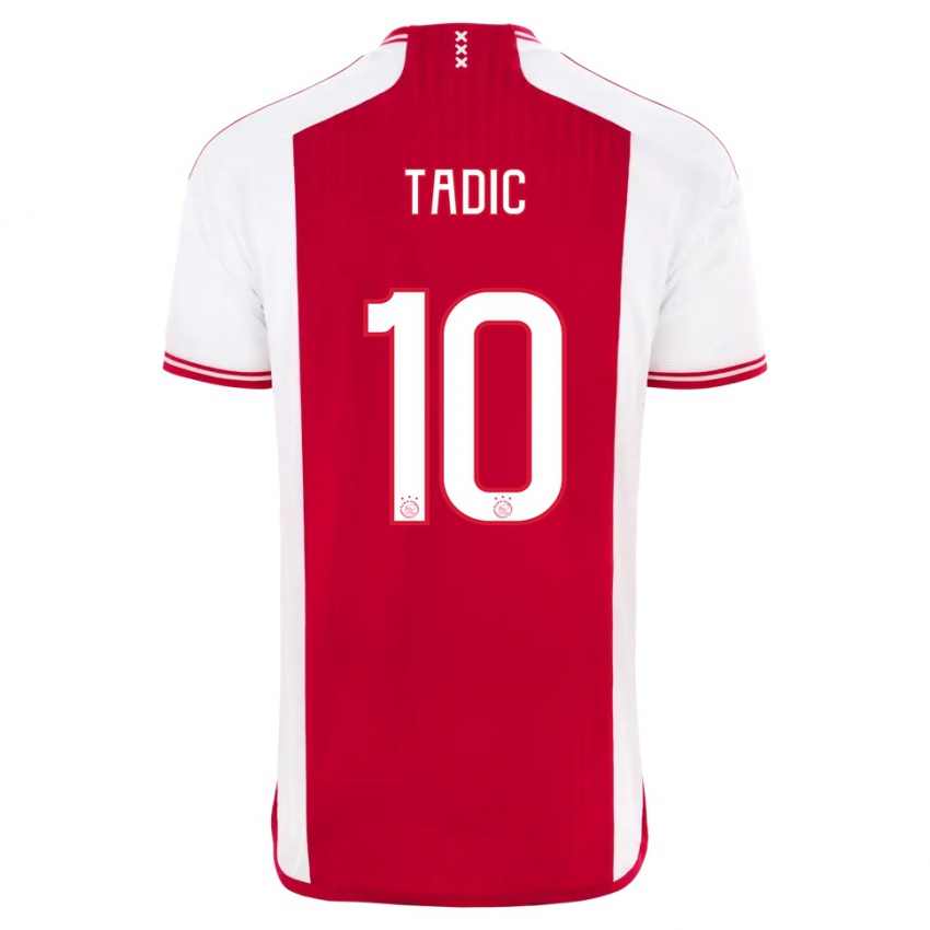 Naisten Dusan Tadic #10 Punainen Valkoinen Kotipaita 2023/24 Lyhythihainen Paita T-Paita