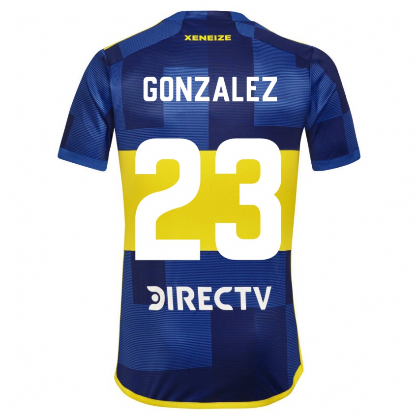 Naisten Diego Gonzalez #23 Tummansininen Keltainen Kotipaita 2023/24 Lyhythihainen Paita T-Paita