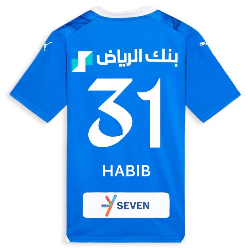 Naisten Habib Al-Wutaian #31 Sininen Kotipaita 2023/24 Lyhythihainen Paita T-Paita