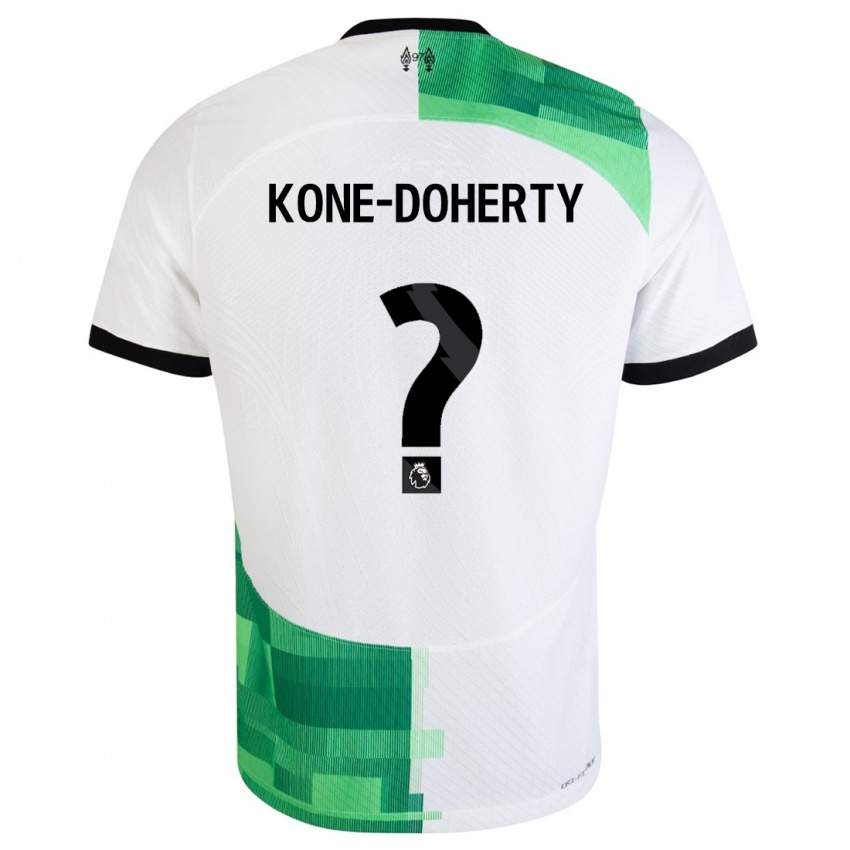 Naisten Trent Kone-Doherty #0 Valkoinen Vihreä Vieraspaita 2023/24 Lyhythihainen Paita T-Paita