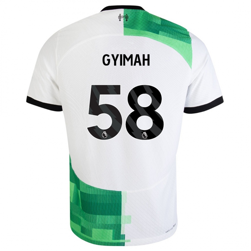 Naisten Francis Gyimah #58 Valkoinen Vihreä Vieraspaita 2023/24 Lyhythihainen Paita T-Paita