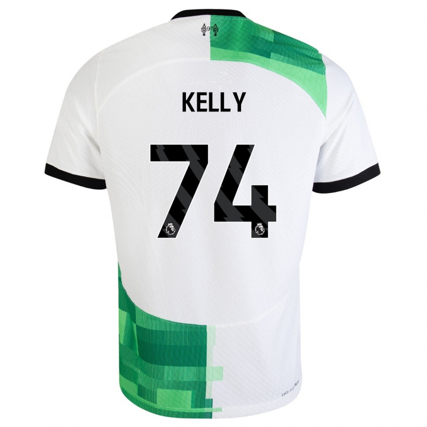 Naisten Oscar Kelly #74 Valkoinen Vihreä Vieraspaita 2023/24 Lyhythihainen Paita T-Paita