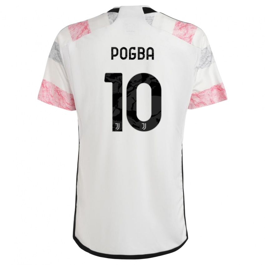 Naisten Paul Pogba #10 Valkoinen Pinkki Vieraspaita 2023/24 Lyhythihainen Paita T-Paita