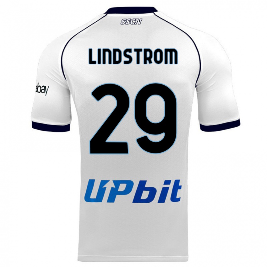 Naisten Jesper Lindstrom #29 Valkoinen Vieraspaita 2023/24 Lyhythihainen Paita T-Paita