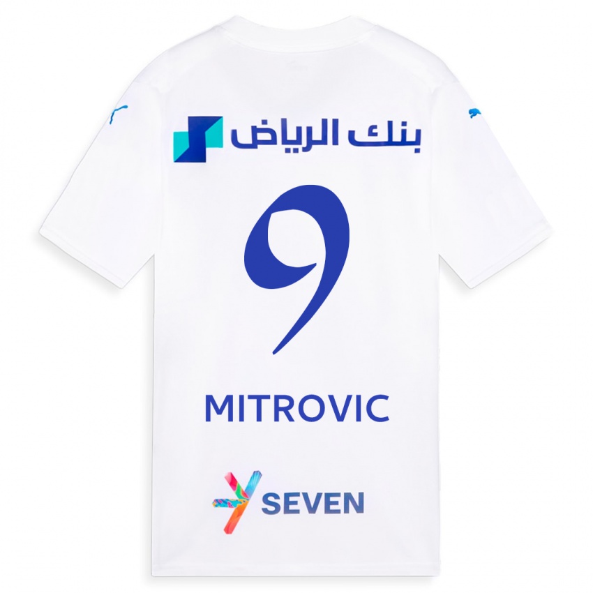Naisten Aleksandar Mitrovic #9 Valkoinen Vieraspaita 2023/24 Lyhythihainen Paita T-Paita