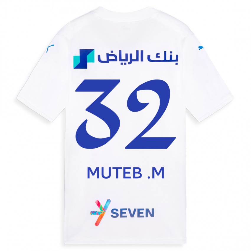 Naisten Muteb Al-Mufarrij #32 Valkoinen Vieraspaita 2023/24 Lyhythihainen Paita T-Paita