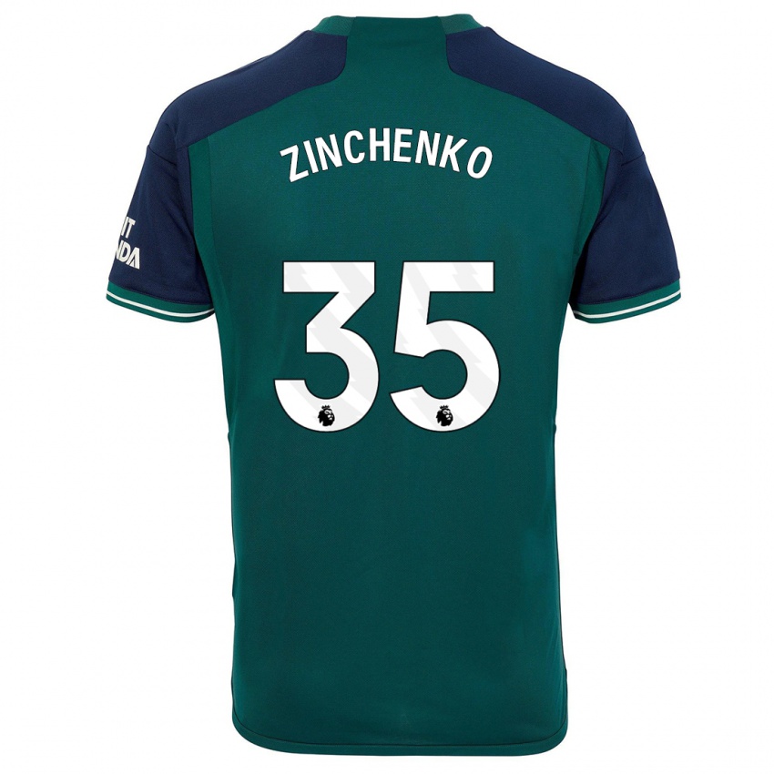 Naisten Oleksandr Zinchenko #35 Vihreä Kolmas Sarja 2023/24 Lyhythihainen Paita T-Paita