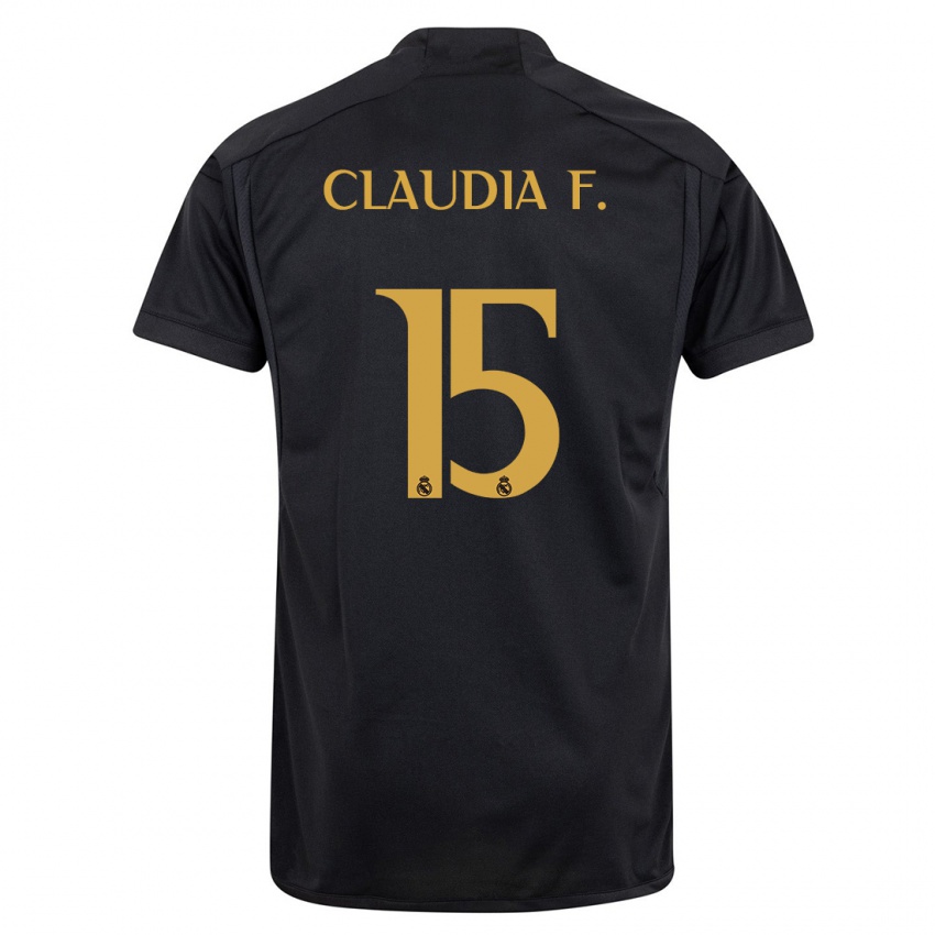 Naisten Claudia Florentino #15 Musta Kolmas Sarja 2023/24 Lyhythihainen Paita T-Paita