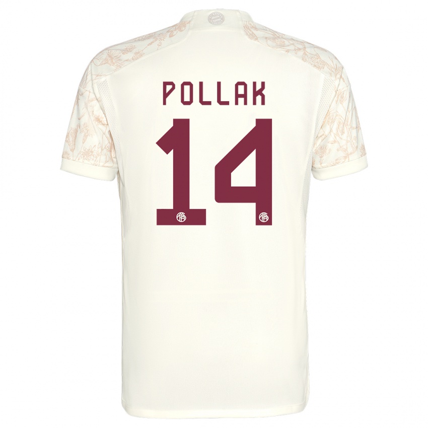 Naisten Florian Pollak #14 Luonnonvalkoinen Kolmas Sarja 2023/24 Lyhythihainen Paita T-Paita