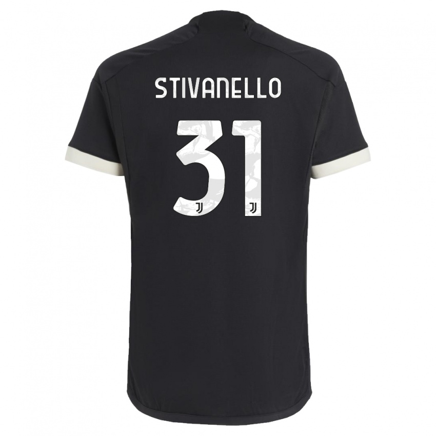 Naisten Riccardo Stivanello #31 Musta Kolmas Sarja 2023/24 Lyhythihainen Paita T-Paita