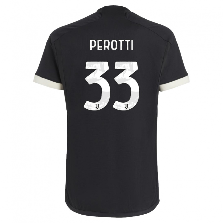 Naisten Clemente Perotti #33 Musta Kolmas Sarja 2023/24 Lyhythihainen Paita T-Paita